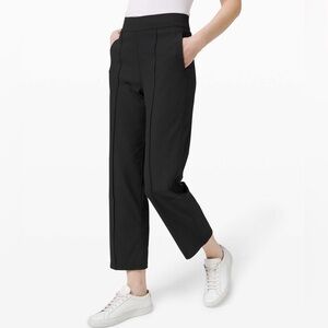 LULULEMON Urban Strides Black Ribbed High Rise Crop Pant Size 6 Athleisure